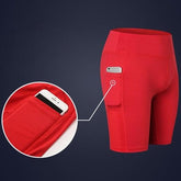 All Seasons Yoga Shorts Stretchable With Phone Pocket - lattyboutique