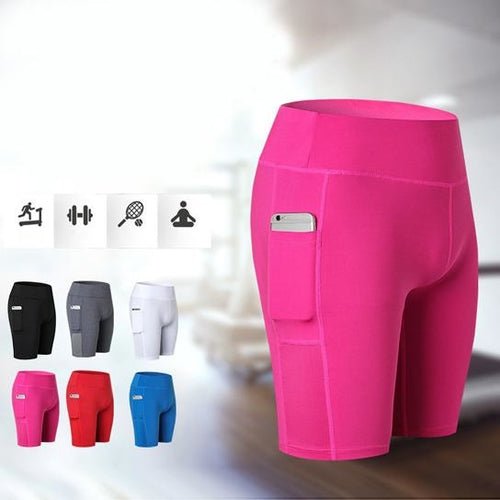 All Seasons Yoga Shorts Stretchable With Phone Pocket - lattyboutique